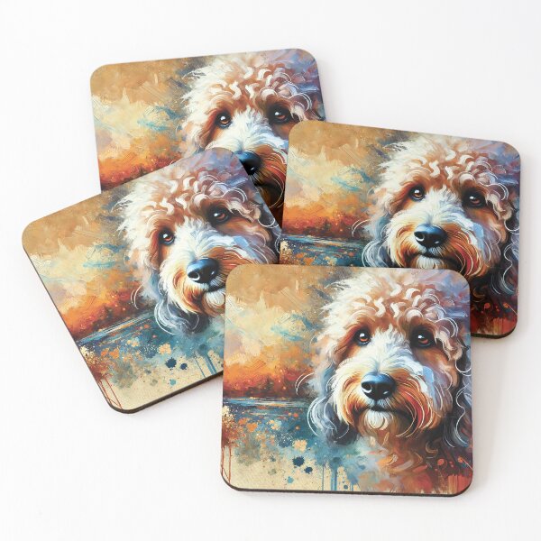 Item preview, painting of an older Labradoodle designed and sold by Random Designs.