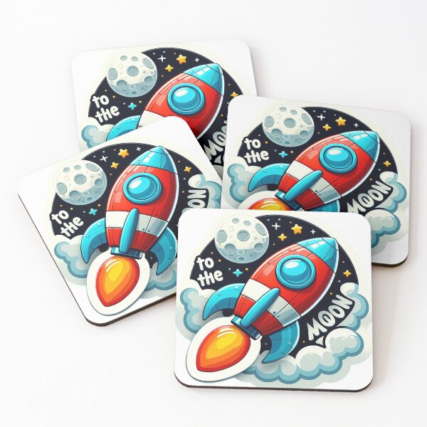 Item preview, TO THE MOON rocket ship GME AMC DOGE ELON stocks space style 2 designed and sold by Doggydog741.