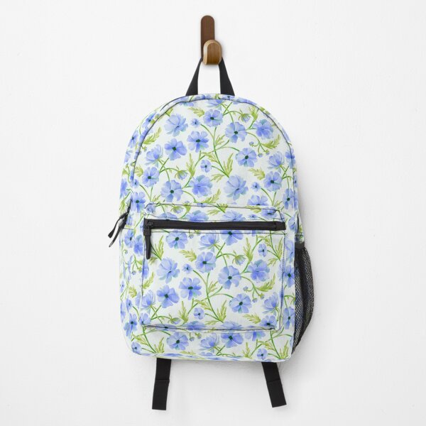 Item preview, Watercolour flowers tangled with stems leaves in cornflower blue lime green designed and sold by ArtOfSmallJoys.