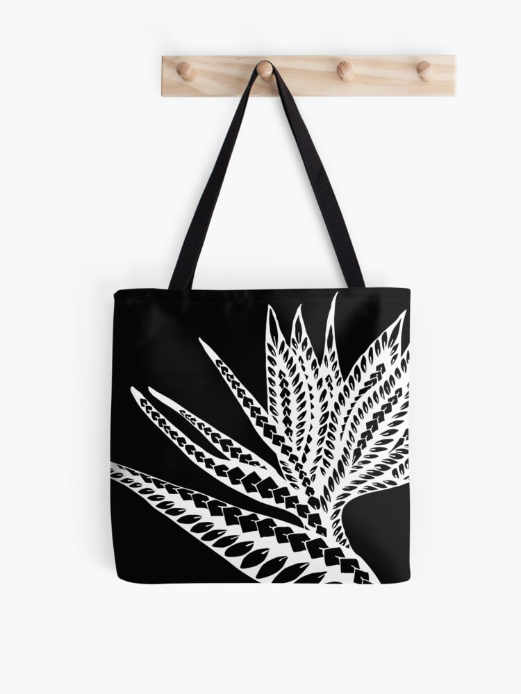 Bolsa de tela «Tatuaje tribal de la ave del paraíso elegante tropical  blanco polinesio negro polinesio» de AyeletF | Redbubble