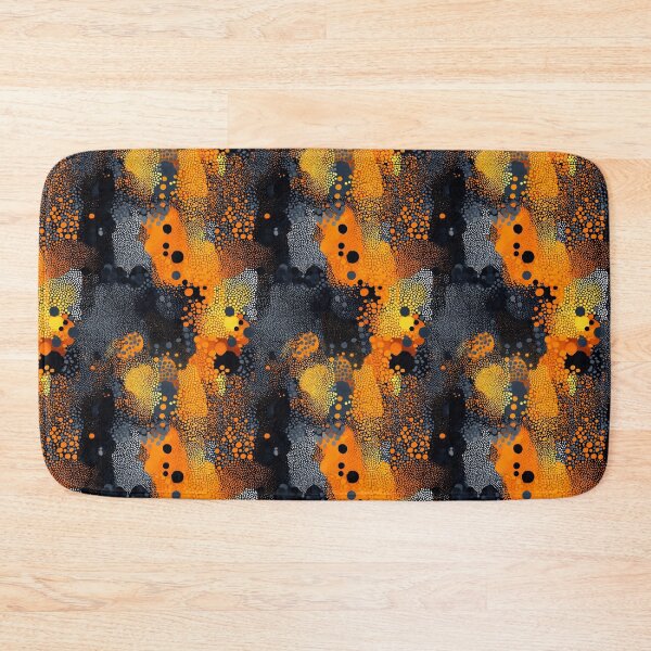 Item preview, Psychedelic pointillist dots in pumpkin orange and black designed and sold by Floralhomes.