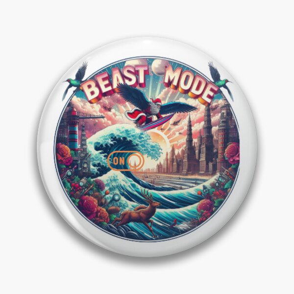 Item preview, Beast Mode CHRISTMAS SANTA SURFING STICKER designed and sold by inkfluenceart.
