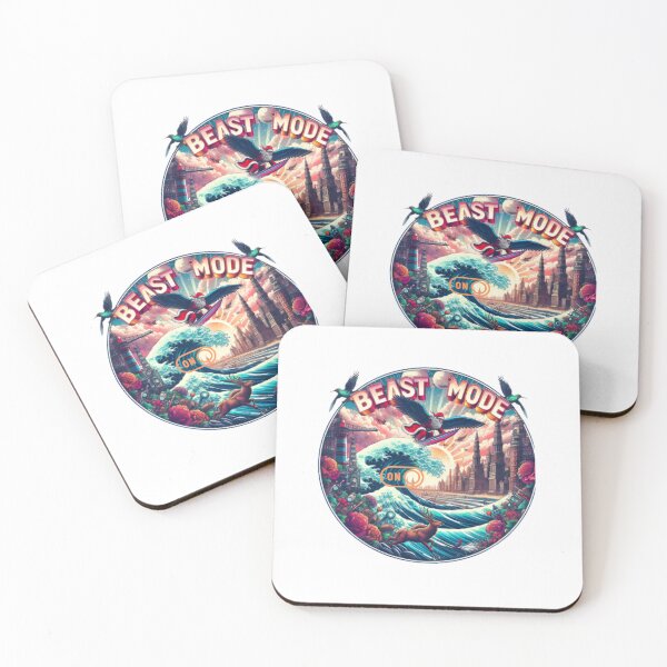 Item preview, Beast Mode CHRISTMAS SANTA SURFING STICKER designed and sold by inkfluenceart.