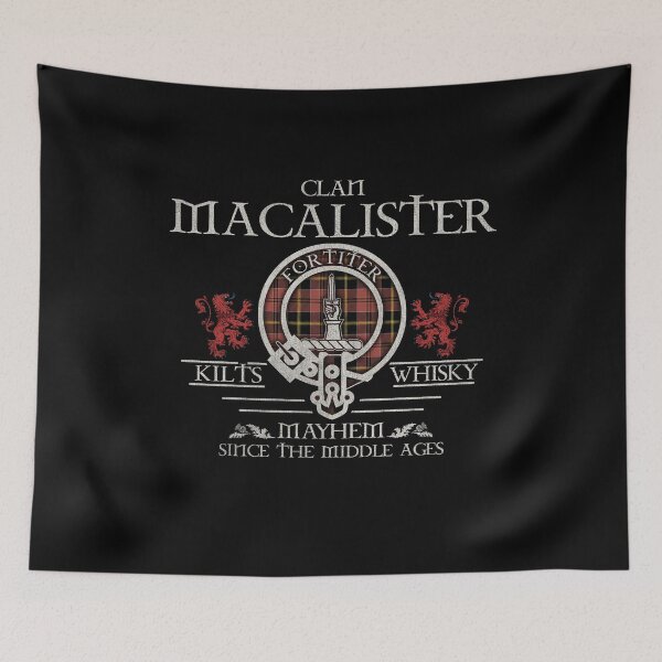 Artikelvorschau, Clan MacAlister of Skye Tartan Wappen Familientreffen Highland Games entworfen und verkauft von Clan1093.