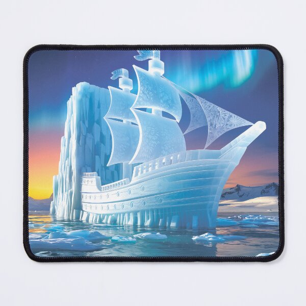 Item preview, Ship.Sails made of ice. Northern lights.Winter landscape. designed and sold by MagelliShop.