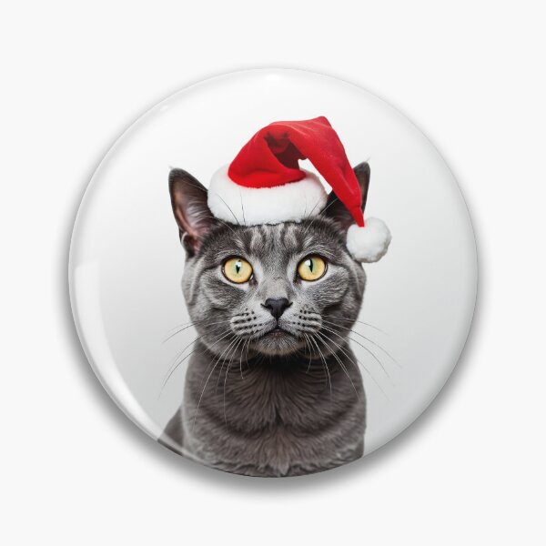 Item preview, Funny Chartreux cat wearing Christmas hat designed and sold by LazyOwlStore.