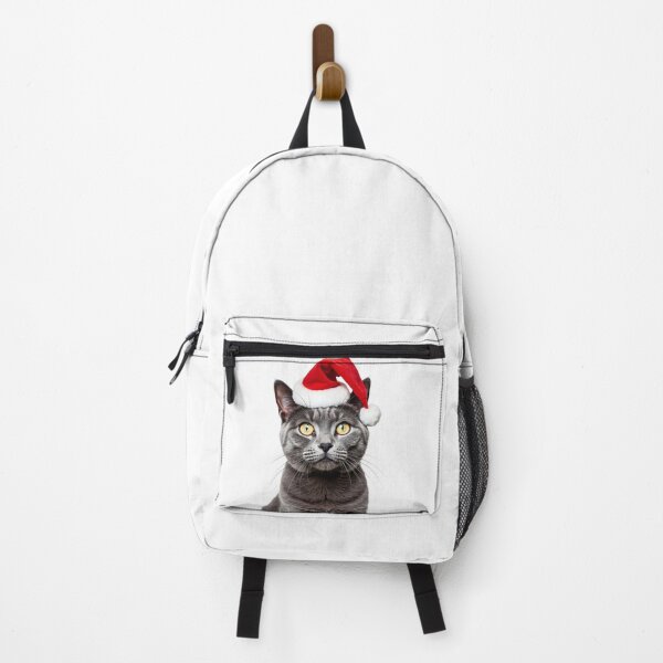 Item preview, Funny Chartreux cat wearing Christmas hat designed and sold by LazyOwlStore.
