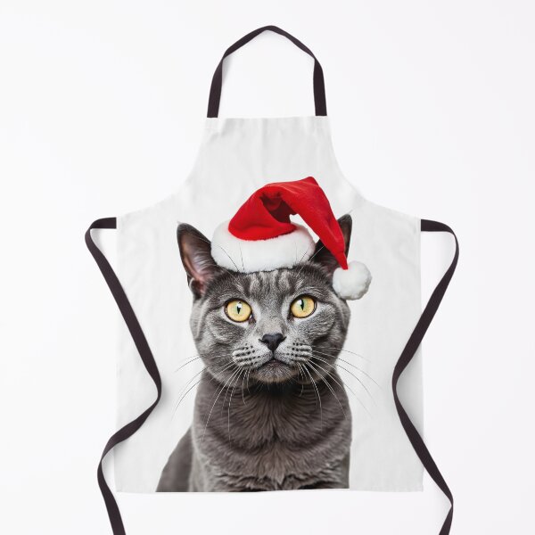 Item preview, Funny Chartreux cat wearing Christmas hat designed and sold by LazyOwlStore.