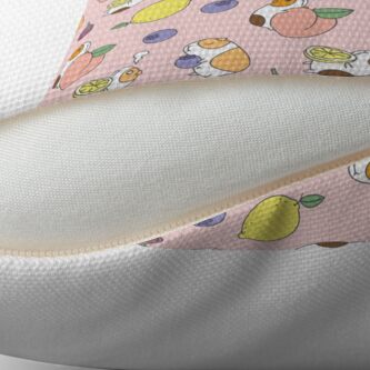 Alternate view of Guinea pigs with fruits pattern Throw Pillow