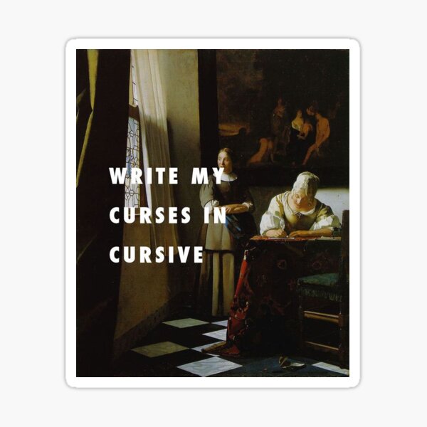 Item preview, Write My Curses in Cursive designed and sold by chipschipschips.