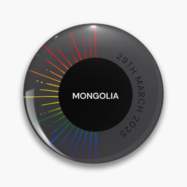Item preview, 29th March 2025 Eclipse Mongolia, Classic pride flag graphic, sun and moon graphic, Partial Solar Eclipse, Astronomy,  designed and sold by PrideBeProud.