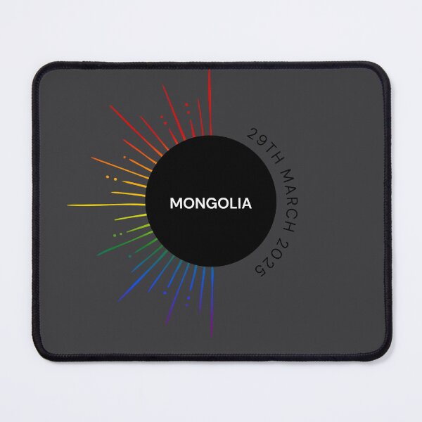 Item preview, 29th March 2025 Eclipse Mongolia, Classic pride flag graphic, sun and moon graphic, Partial Solar Eclipse, Astronomy,  designed and sold by PrideBeProud.