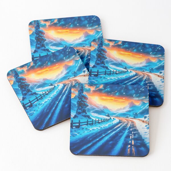 Item preview, Digital Art, Winter landscape with old road watercolors painted designed and sold by Gabi.Media.