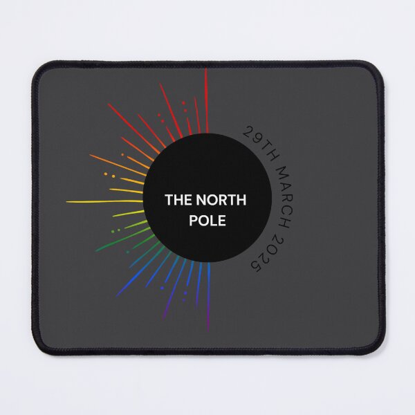 Item preview, 29th March 2025 Eclipse The North Pole, Classic pride flag graphic, sun and moon graphic, Partial Solar Eclipse, Astronomy,  designed and sold by PrideBeProud.
