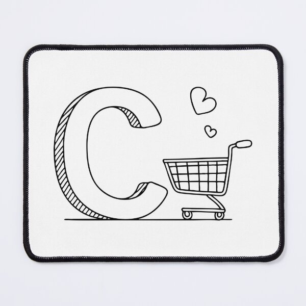 Item preview, Illustration of a Shopping Cart Beside Letter C designed and sold by rasagamastore.