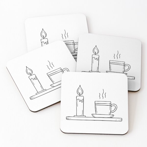 Item preview, A Candle Stick on a Table Beside a Steaming Mug designed and sold by rasagamastore.