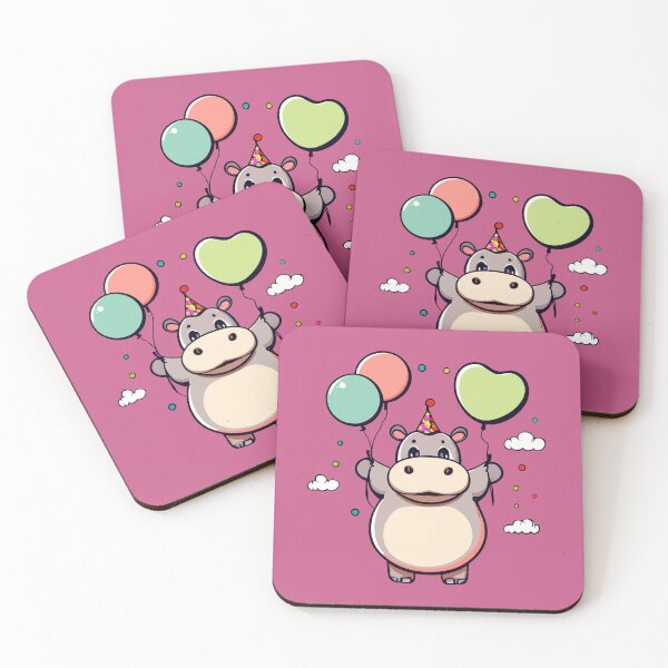 Item preview, Hippo with Balloons designed and sold by NiRia Spot.