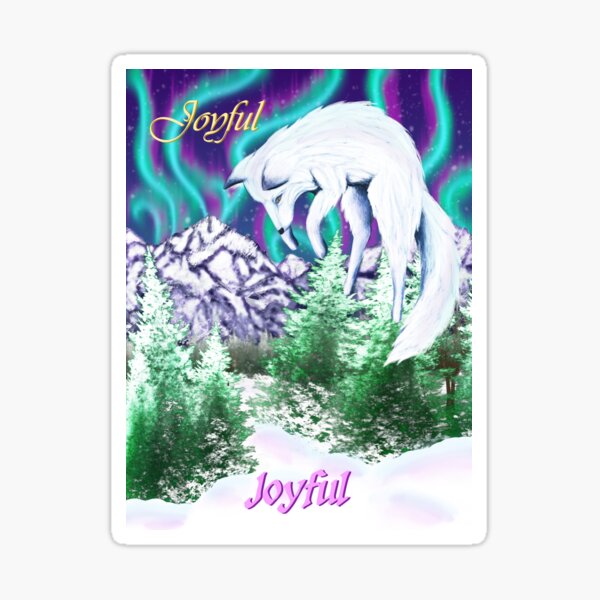Joyful Winter Fox Sticker