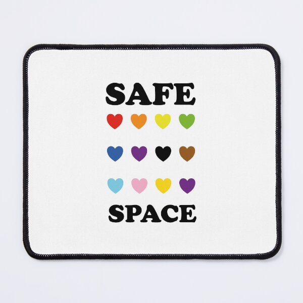 Item preview, LGBTQ SAFE SPACE inclusive pride colors hearts  designed and sold by Inspirationmotivation.