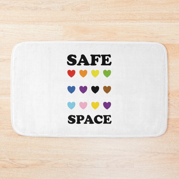 Item preview, LGBTQ SAFE SPACE inclusive pride colors hearts  designed and sold by Inspirationmotivation.