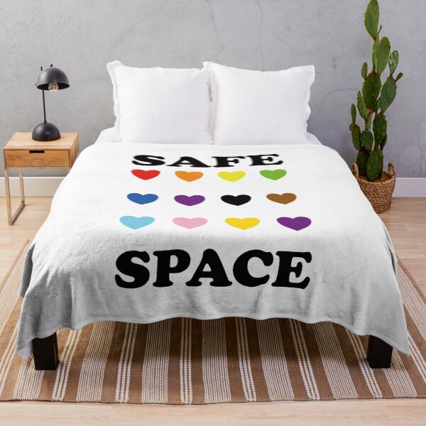 Item preview, LGBTQ SAFE SPACE inclusive pride colors hearts  designed and sold by Inspirationmotivation.
