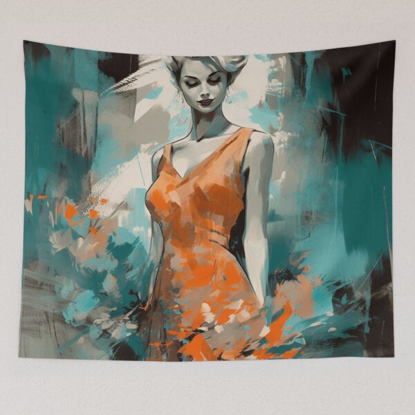 Item preview, Woman portrait painting designed and sold by MadSharkWear.