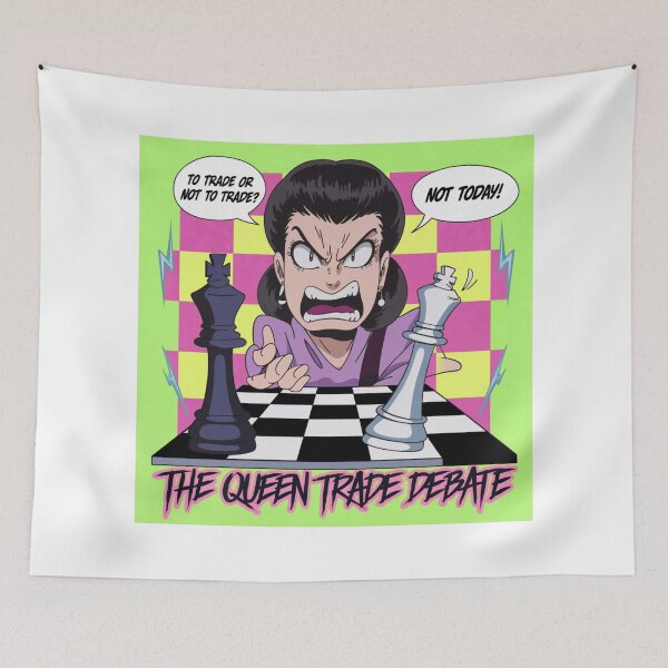 Item preview, Chess Pieces Game - The Queen Trade Debate - 90s Chess Humour  designed and sold by stickercuffs.