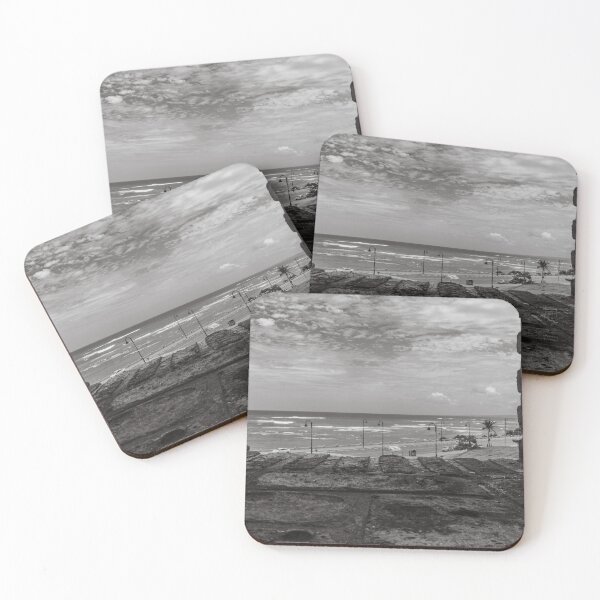 Item preview, Between two brick walls, a coastal scene unfolds with a view of the ocean under a cloudy sky designed and sold by EyezWatchin.