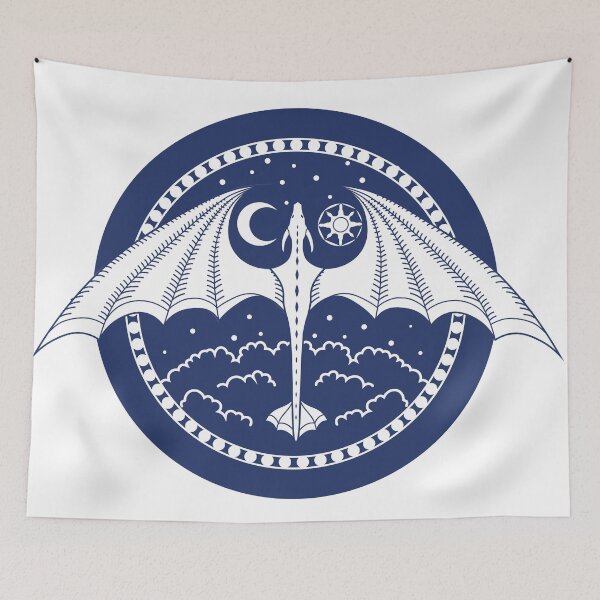 Item preview, Sun and Moon Dragon - White and Navy designed and sold by Alanna-Cyclops.