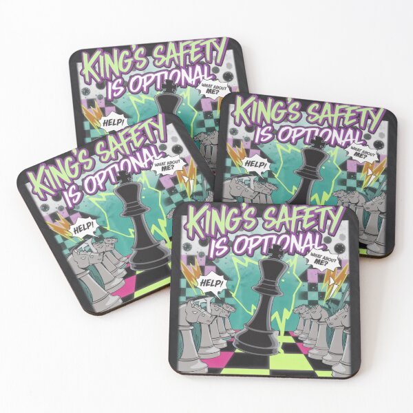 Item preview, Chess Pieces Game - King’s Safety is Optional - 90s Chess Chaos designed and sold by stickercuffs.