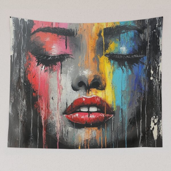 Item preview, Woman drop painting portrait designed and sold by MadSharkWear.