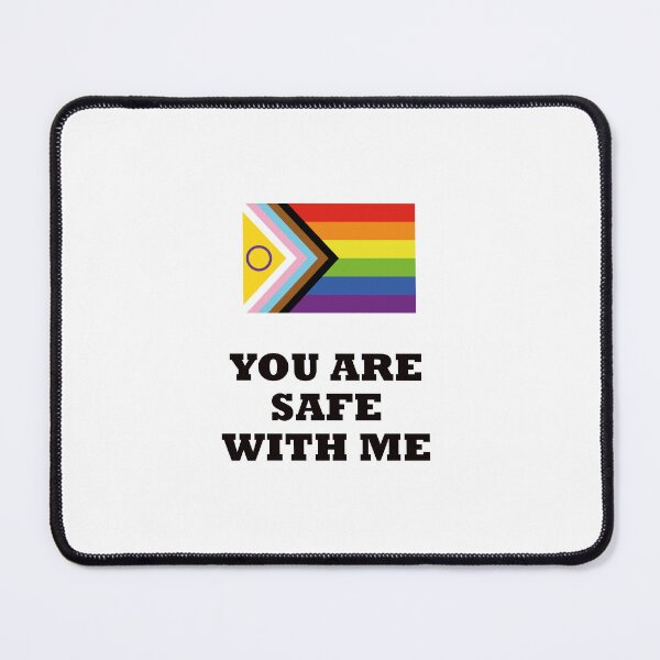 Item preview, LGBT rights slogan - You Are Safe With Me - Intersex Inclusive Pride Progress Flag   designed and sold by Inspirationmotivation.