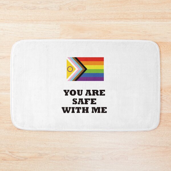 Item preview, LGBT rights slogan - You Are Safe With Me - Intersex Inclusive Pride Progress Flag   designed and sold by Inspirationmotivation.