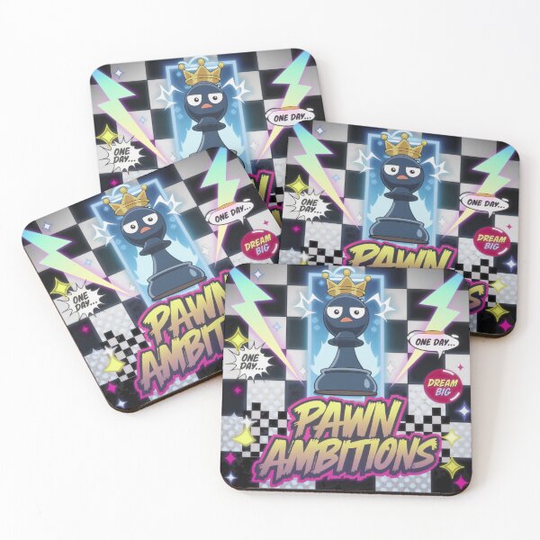 Item preview, Chess Pieces Game - Pawn Ambitions - 90s Dream Big Chess designed and sold by stickercuffs.