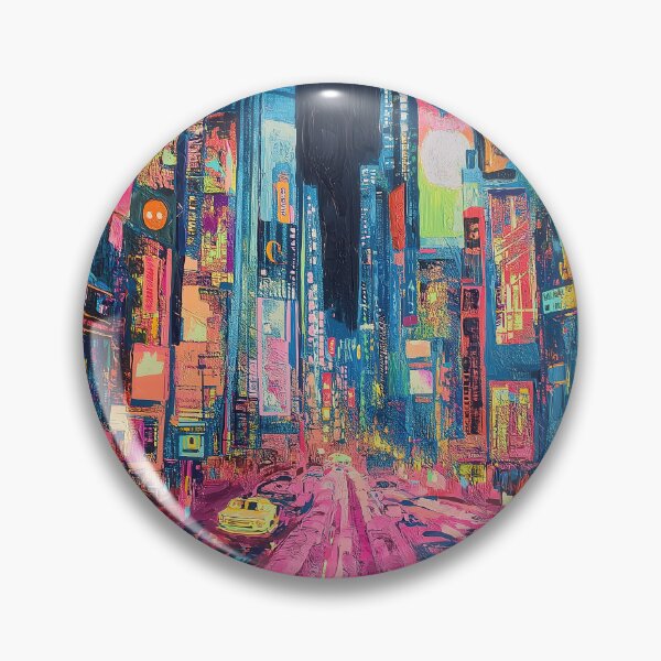 Artikelvorschau, Neon Cityscape Art Print entworfen und verkauft von Ideationing.