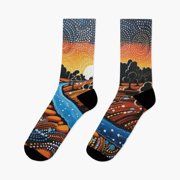 Item preview, Aboriginal Inspired Dot Art - With The River designed and sold by GrinGalore.