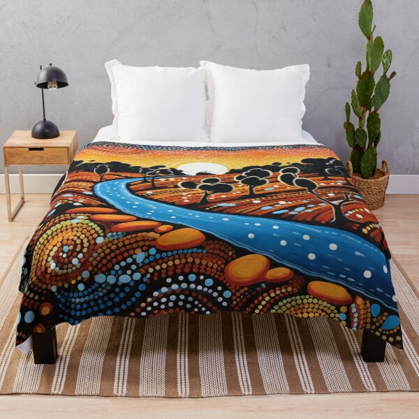Item preview, Aboriginal Inspired Dot Art - With The River designed and sold by GrinGalore.