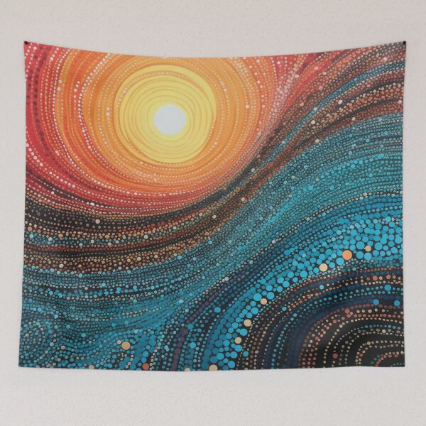 Item preview, Aboriginal Inspired Dot Art - The Sun Rises designed and sold by GrinGalore.