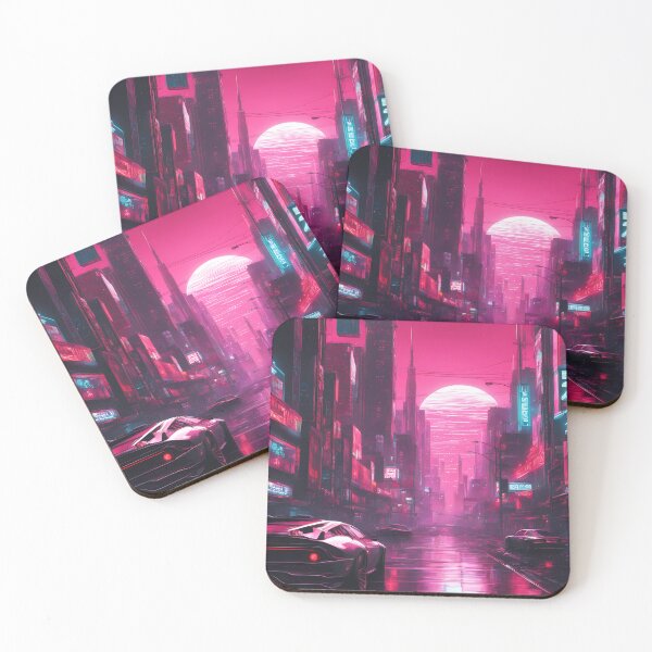 Item preview, Futuristic Neon Cyberpunk City – Vibrant Sci-Fi Street Art designed and sold by MystiqSlav.