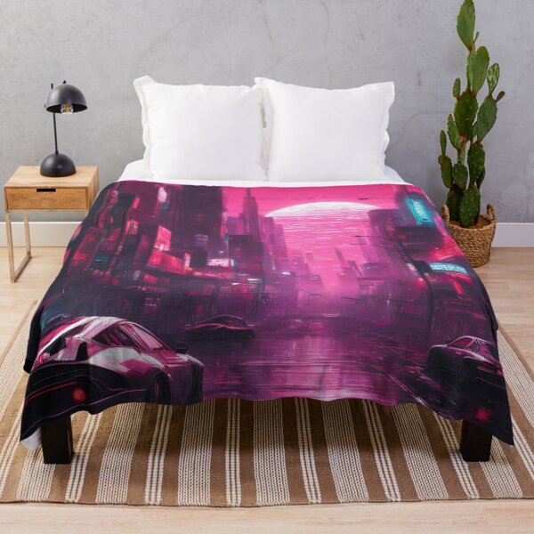 Item preview, Futuristic Neon Cyberpunk City – Vibrant Sci-Fi Street Art designed and sold by MystiqSlav.