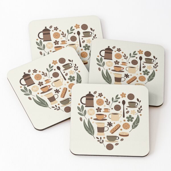 Item preview, Coffee Pattern Heart designed and sold by lagunaklein.