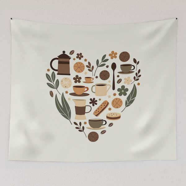 Item preview, Coffee Pattern Heart designed and sold by lagunaklein.