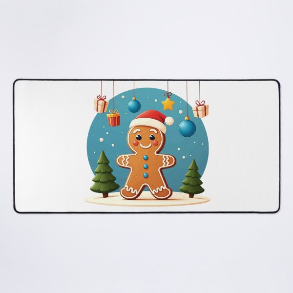Item preview, Festive gingerbread man with Santa hat and Christmas decorations. designed and sold by hmadan.