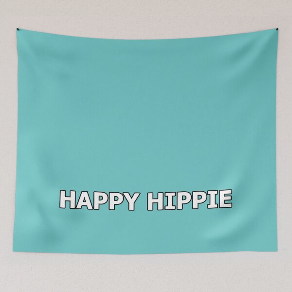 Item preview, Happy Hippie Just Two Words White Text Black Edge designed and sold by Beachy.