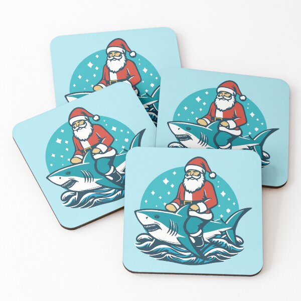 Item preview, Santa Riding A Shark designed and sold by ChunkByChunk.