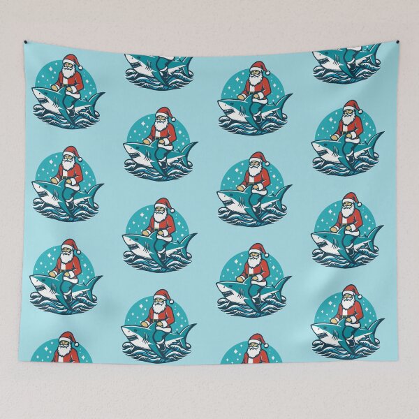 Item preview, Santa Riding A Shark designed and sold by ChunkByChunk.