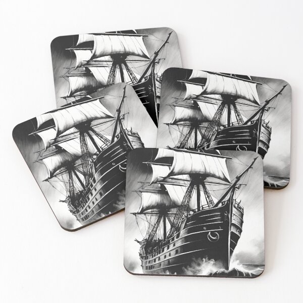 Item preview, ship, ghost, sailboat, sea designed and sold by DonnaBlankaArt.