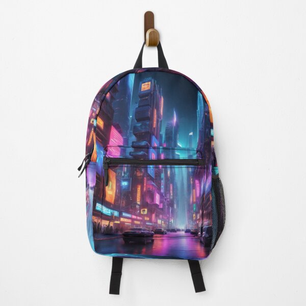 Item preview, Neon Dark Cityscape, future cybercity designed and sold by mikaws.