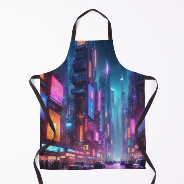 Item preview, Neon Dark Cityscape, future cybercity designed and sold by mikaws.
