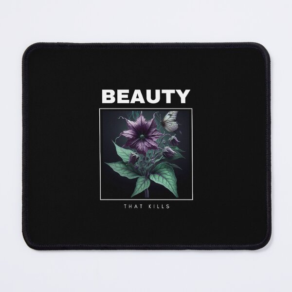 Item preview, Deadly Nightshade Flower with Butterfly Illustration – Gothic Nature Art designed and sold by zax454.